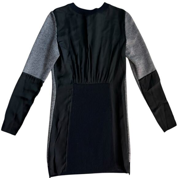 3.1 Phillip Lim Luxury Wool Silk Blend Sweater Dress Black & White Size Medium - Picture 4 of 9
